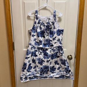 R&K Blue Sleeveless Floral Plus Size Dress size 16